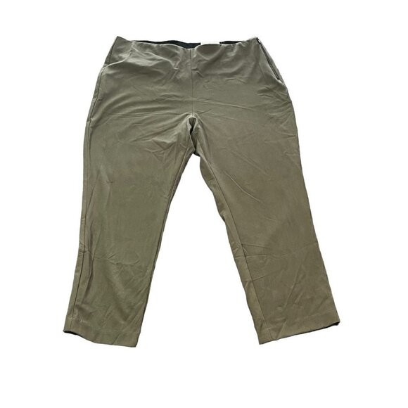 Women's Nine West Side-Zip Skinny High Rise Trouser Olive Green 18 - Picture 1 of 9